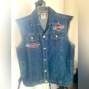 Harley Davidson denim vest size 18